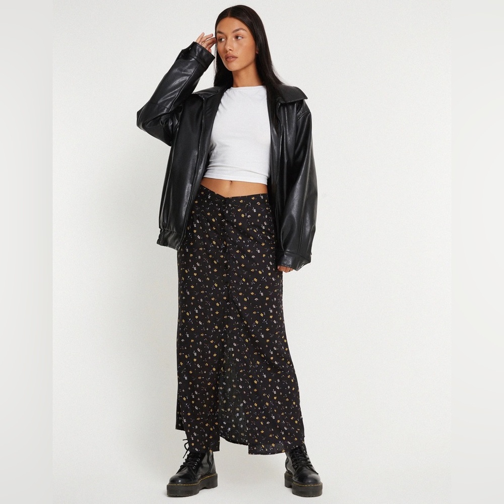 MotelRocke Motel Rocks RIMA MAXI SKIRT IN PRETTY PETAL BLACK